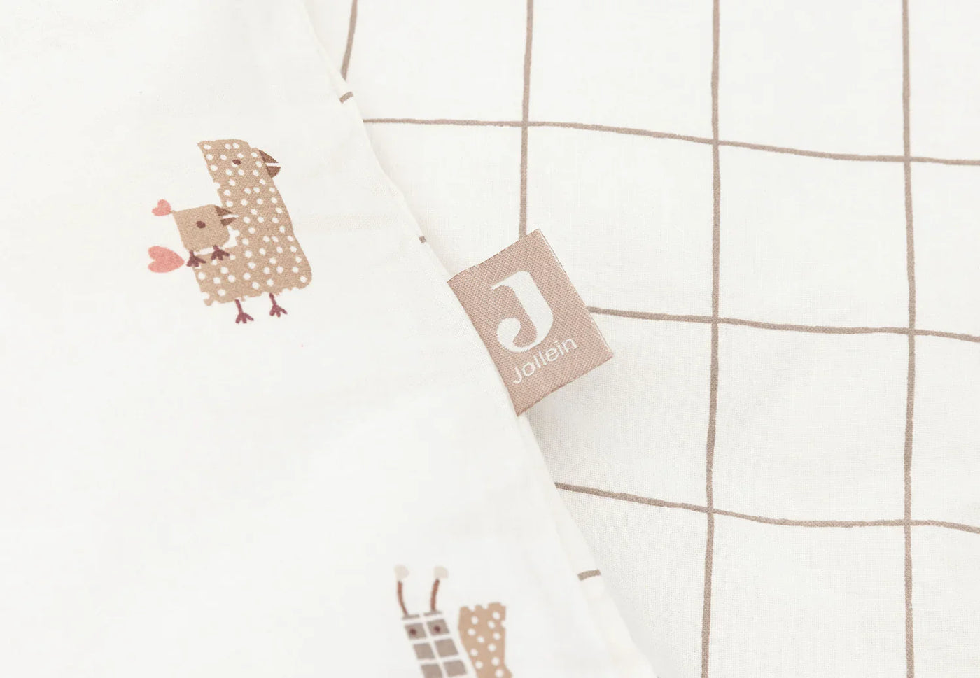 Jollein - Donsovertrek 100 x 140cm Animal Friends | Oatmeal