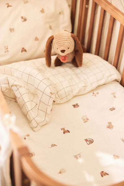 Jollein - Donsovertrek 100 x 140cm Animal Friends | Oatmeal