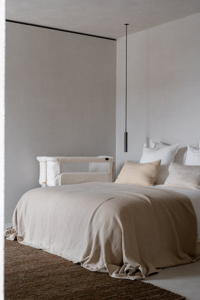 Quax - Wieg Co-Zee Side By Side Boucle Wood Cream | Veilig & Comfortabel