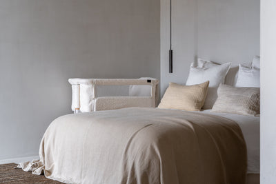Quax - Wieg Co-Zee Side By Side Boucle Wood Cream | Veilig & Comfortabel
