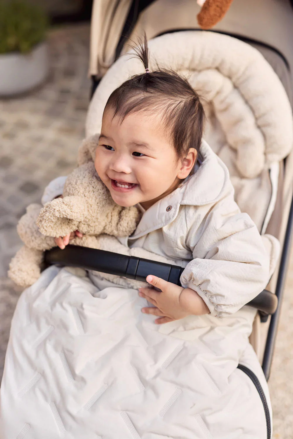 Jollein - Voetenzak Buggy / Kinderwagen Embossed | Sand