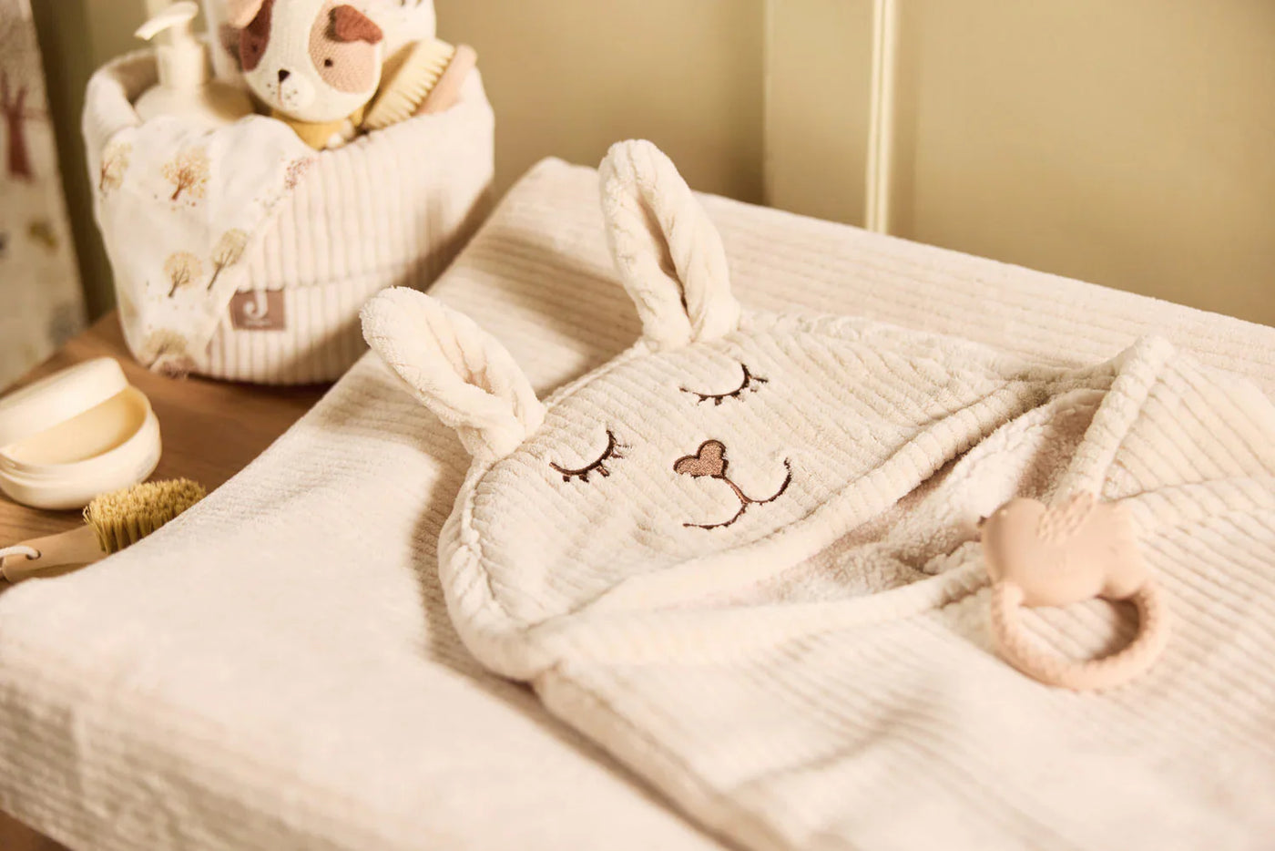 Jollein - Wikkeldeken Bunny Cloudy Rib | Oatmeal