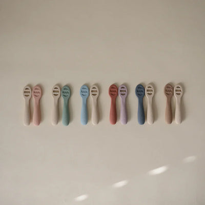 Mushie - Lepels Eerste Voeding | Natural/Shifting sand