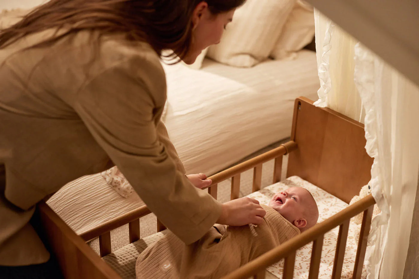 Jollein - Slaapzak Wrapper 0-3m Ajour | Biscuit