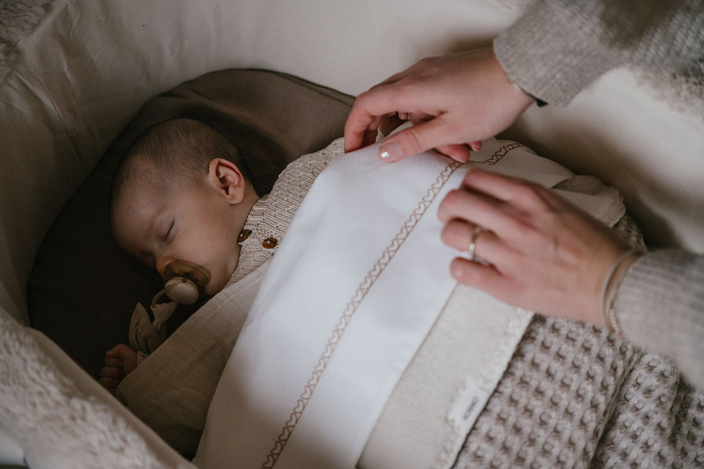 Koeka - Deken Wieg Wafel/Teddy Oslo 75 x 100 cm | Crumble