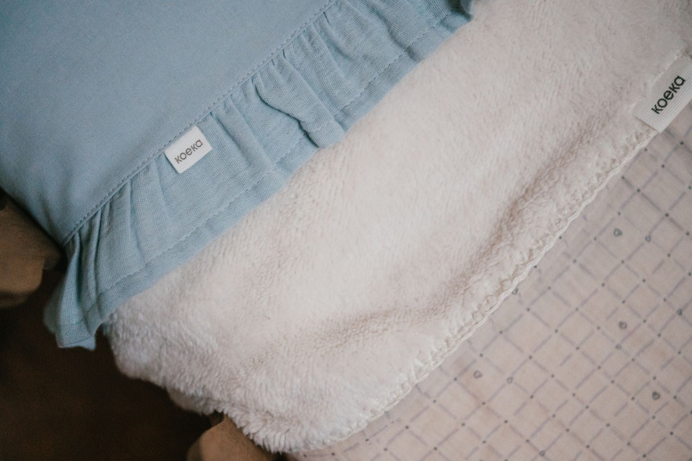 Koeka - Deken Wieg Teddy Lind 75 x 100 cm | Warm White