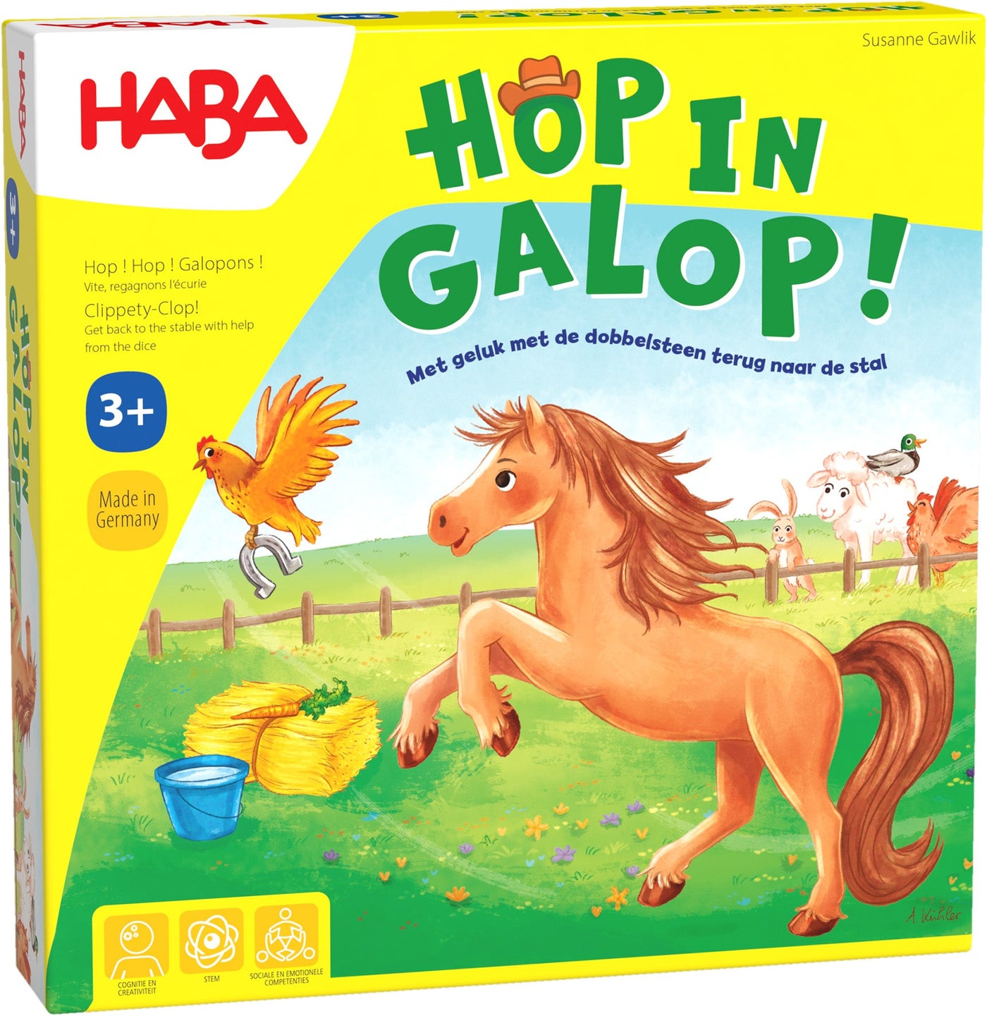 Haba - Spel Hop in Galop | Paarden Dobbel- en Wedloopspel voor Kinderen