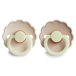 Fopspeen Frigg Daisy Latex Night Croissant / Cream (2pack) mt 0-6m