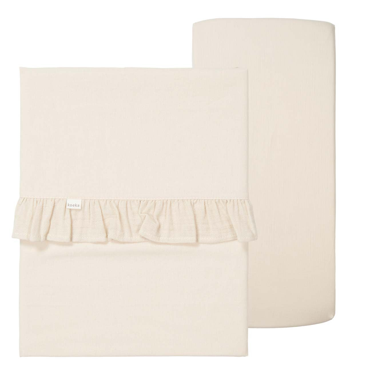 Laken + Hoeslaken Wieg Faro Ruffle Warm White