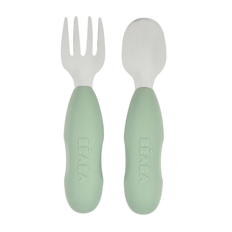 Béaba - Bestek Vork + Lepel Inox | Sage Green