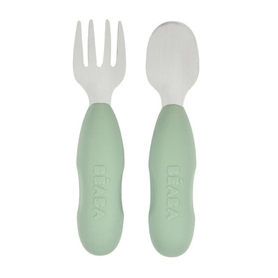 Béaba - Bestek Vork + Lepel Inox | Sage Green