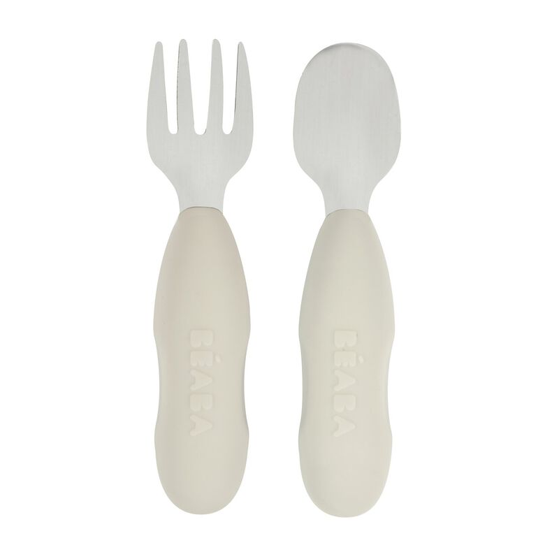 Béaba - Bestek Vork + Lepel Inox | Velvet Grey
