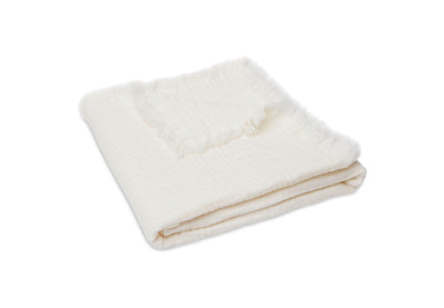 Jollein - Deken Wieg 75 x 100 cm Fringe Ivory | Zacht en Ademend