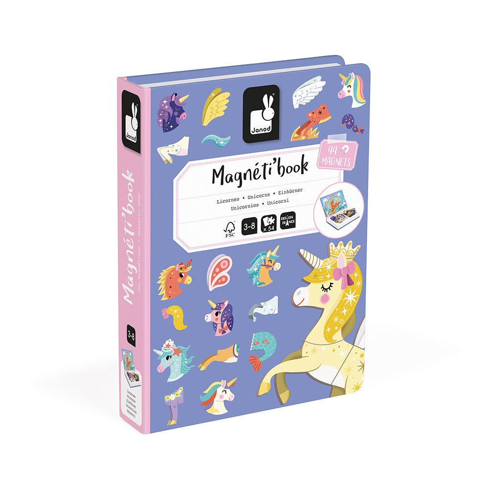 Janod - Magneetboek Magneti'Book Unicorns | Eenhoorn Thema