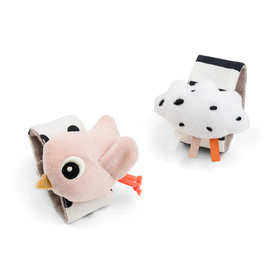 Done By Deer - Armband Rammelaar Happy Clouds Powder (2pack)