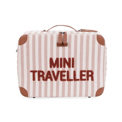 Childhome - Kids Mini Traveller Koffer | Stripes Nude / Terracotta