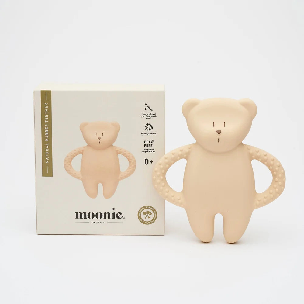 Moonie - Bijtring Bear Sand Natur | Natuurlijk Rubber