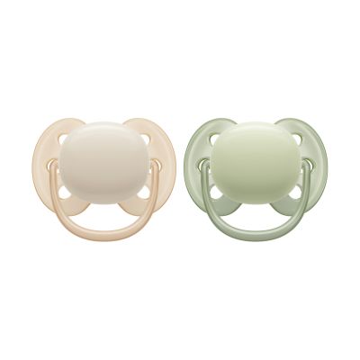 Philips Avent - Ultra Soft Fopspeen 0-6m (2 Pack) | Beige/Lichtgroen