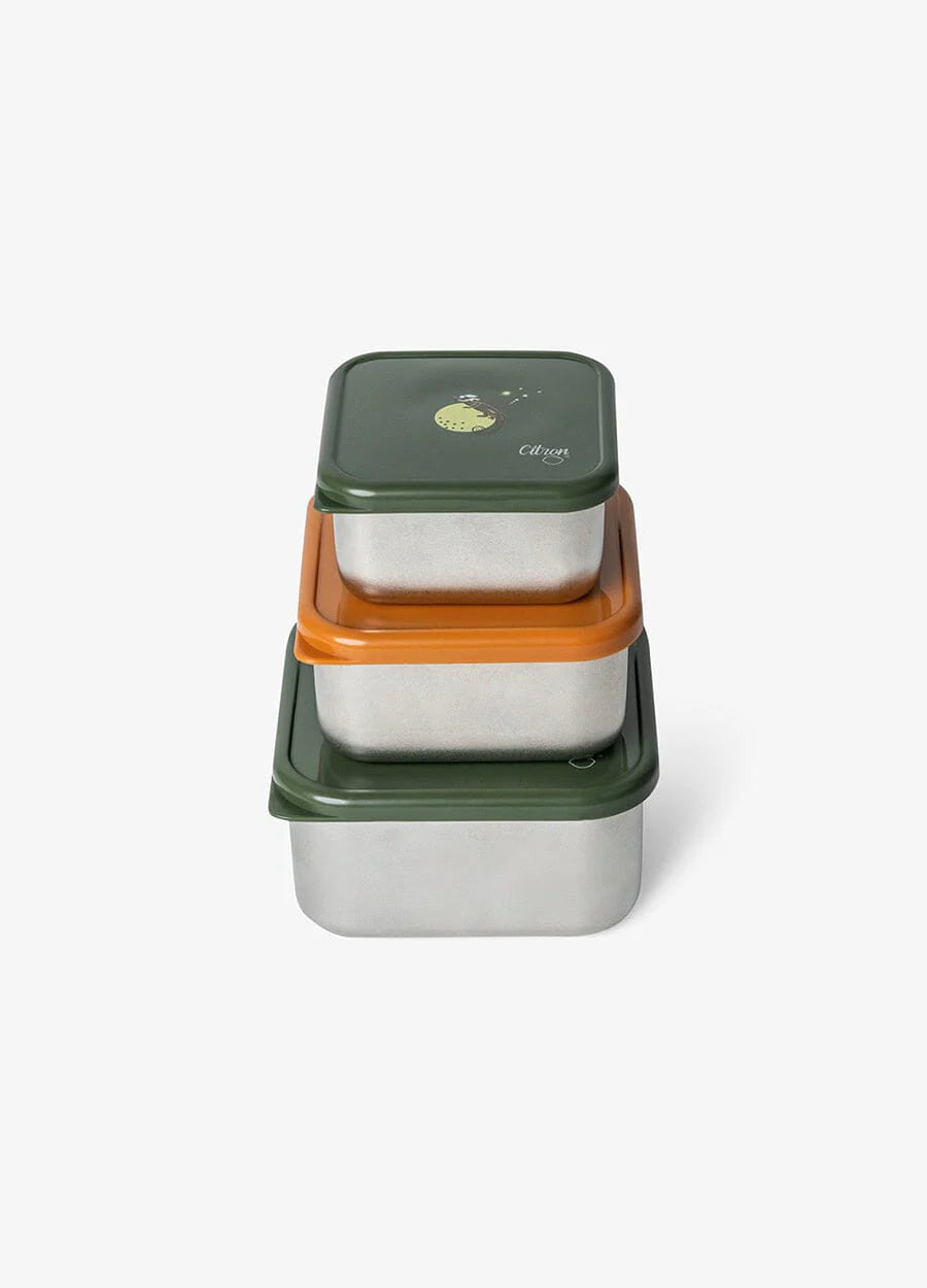 Set Snackdoosjes Stainless Steel Tiger (3pack)