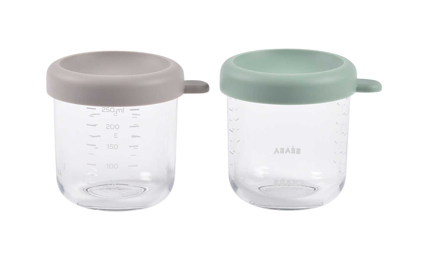 Glazen Bewaarpotjes 250 ml Green / Gazelle (2pack)