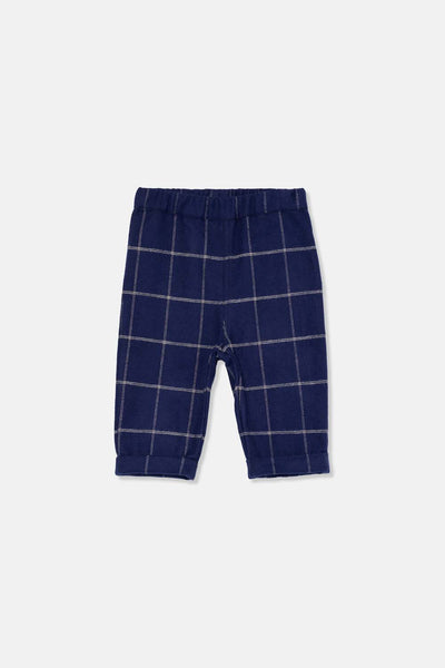 Broek Manu Plaid Navy