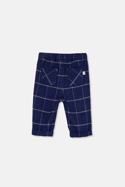 Broek Manu Plaid Navy