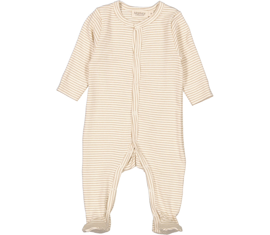 MarMar Copenhagen - Pyjama Met Voetjes Rukano | Stripe Sandstone