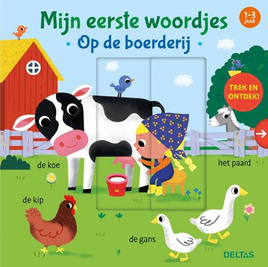 Deltas - Boek Mijn Eerste Woordjes Op De Boerderij | Interactief Kartonboekje