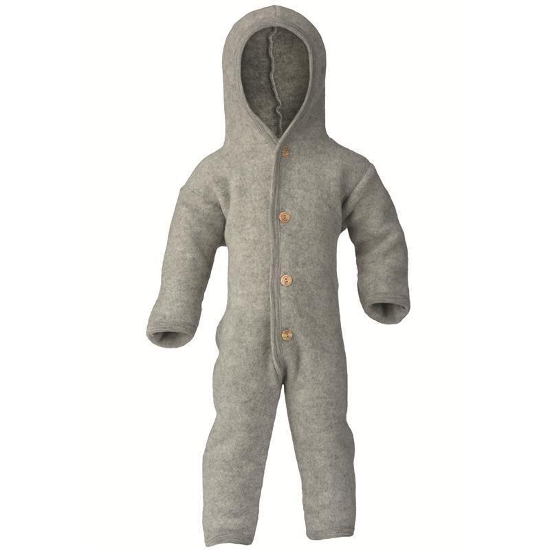 Engel - Fleece Onesie Overall Met Kap | Light Grey Melange