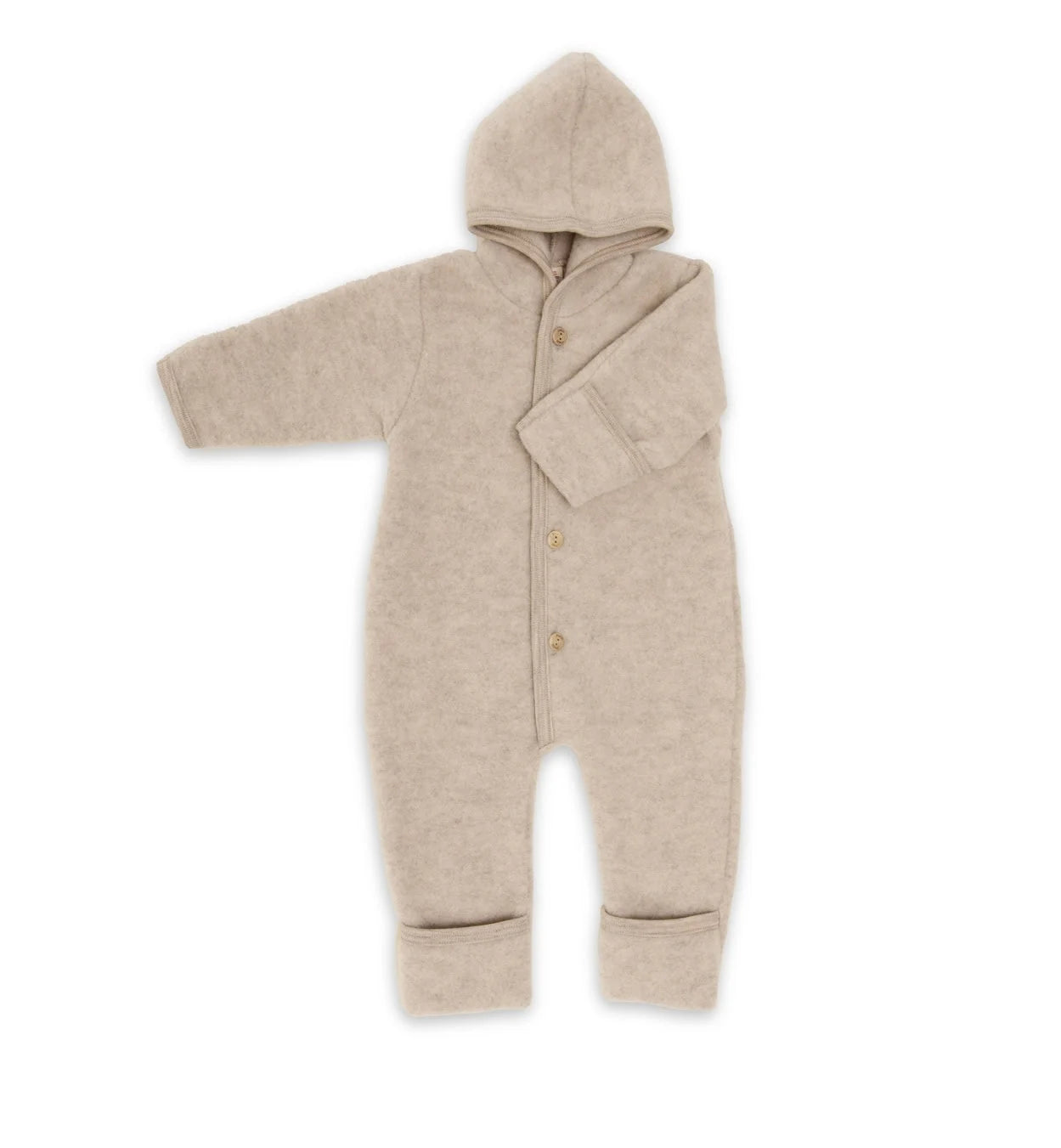 Engel - Fleece Onesie Overall Met Kap | Sand Melange