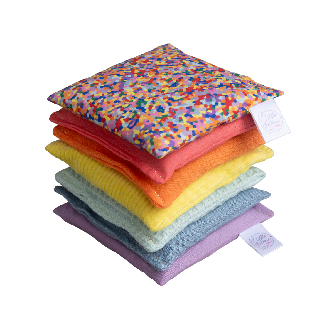 Little Botanic Label - Sensorische Pittenzakjes Pastel + Super Confetti | 7 Stuks