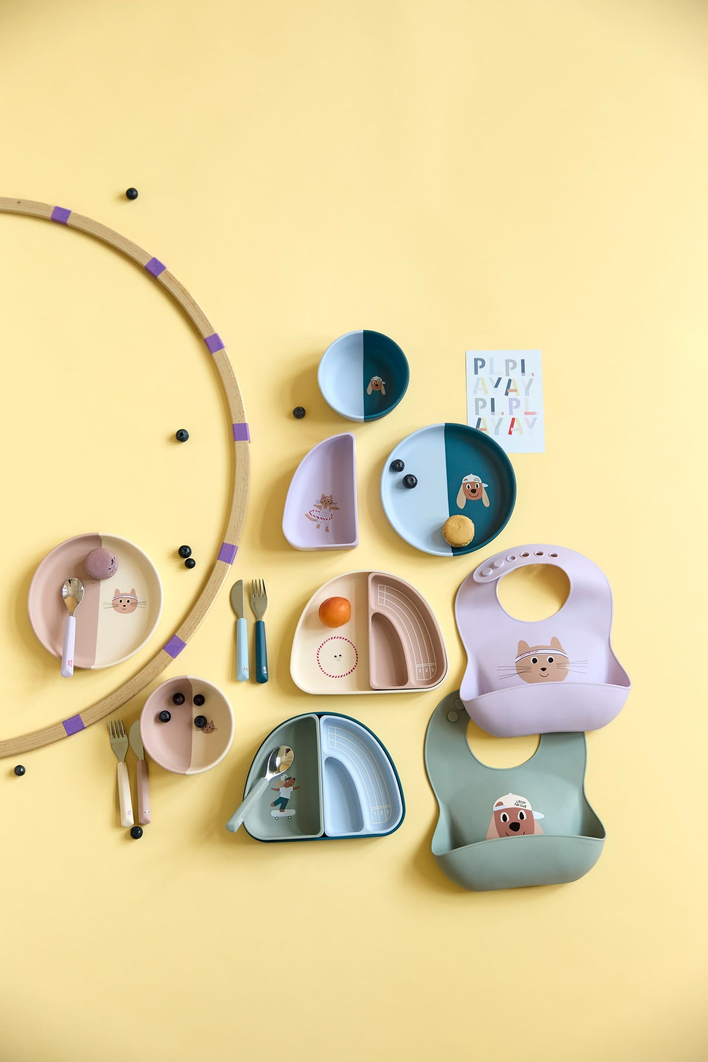 Lässig - Kinderbestek met siliconen handvat Tiny Team | Cat