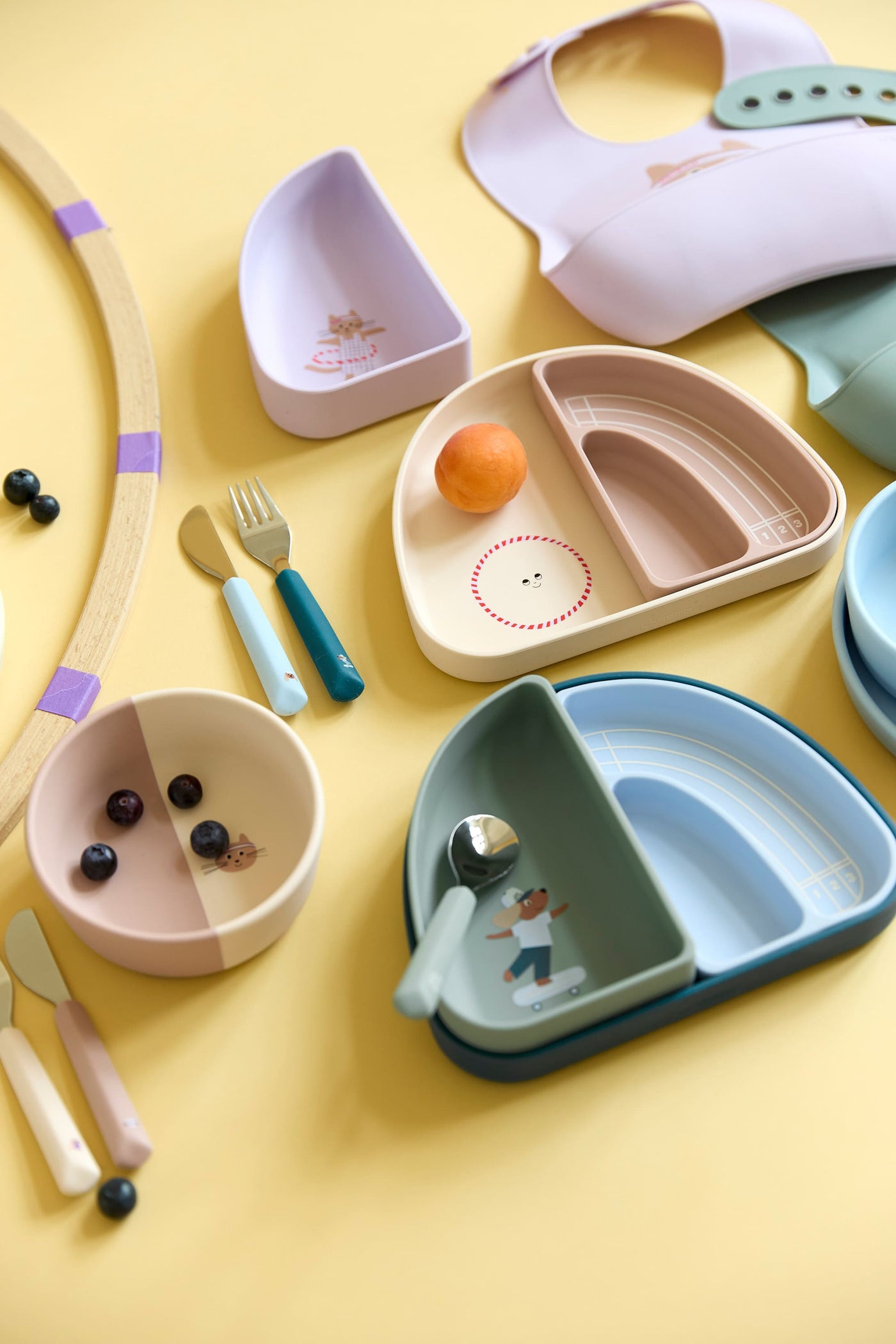 Lässig - Kinderbestek met siliconen handvat Tiny Team | Cat