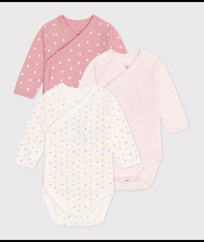 Body Lange Mouwen Pink Little Hearts / Multi Little Hearts / Pink Variante 1 (3pack)