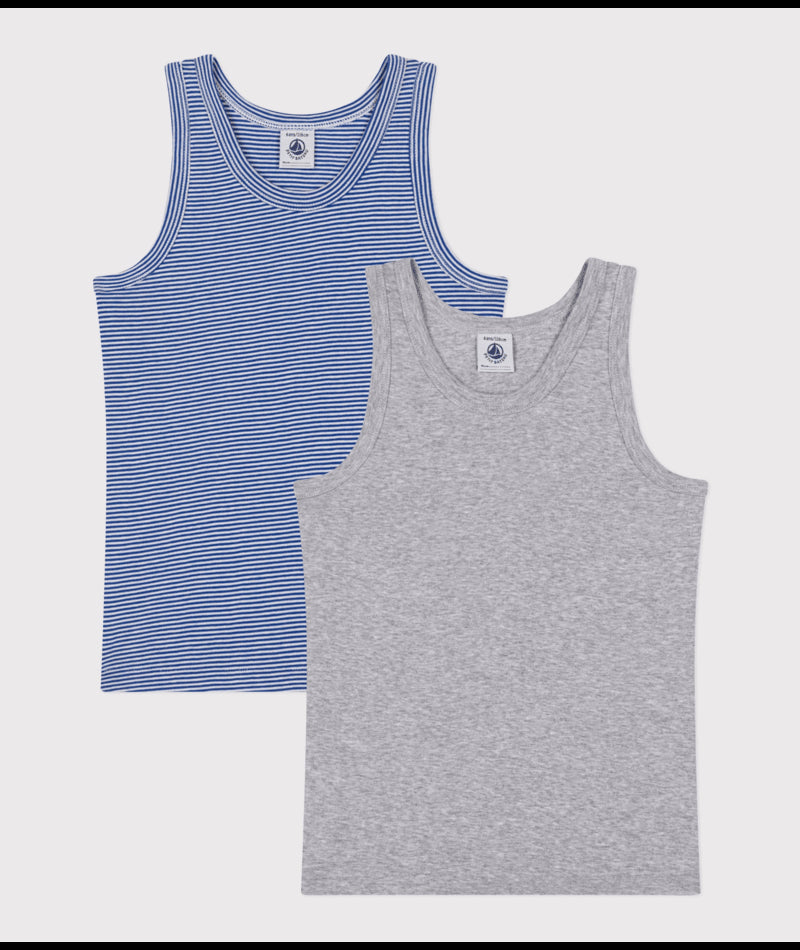 Onderhemd Blue Stripes / Grey Melange Variante 1 (2pack)