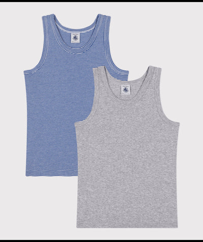 Onderhemd Blue Stripes / Grey Melange Variante 1 (2pack)