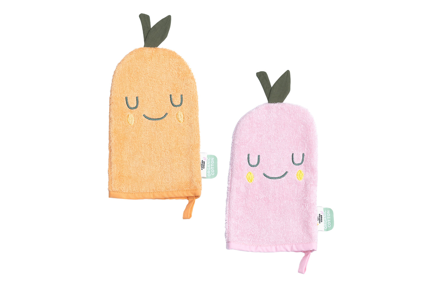 The Cotton Cloud - Washandje Lemon Mandarine (2-pack) | Biologisch Katoen