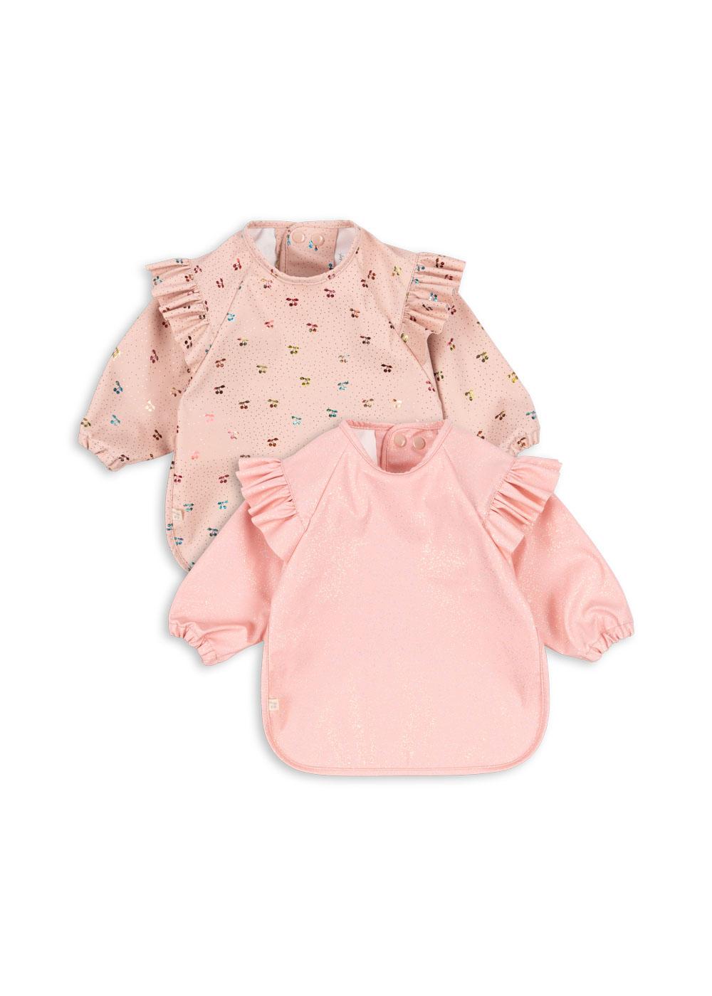 Konges Slojd - Mouwslab Dinner Frills Small 6-12m | Sparkle Cherry (2pack)