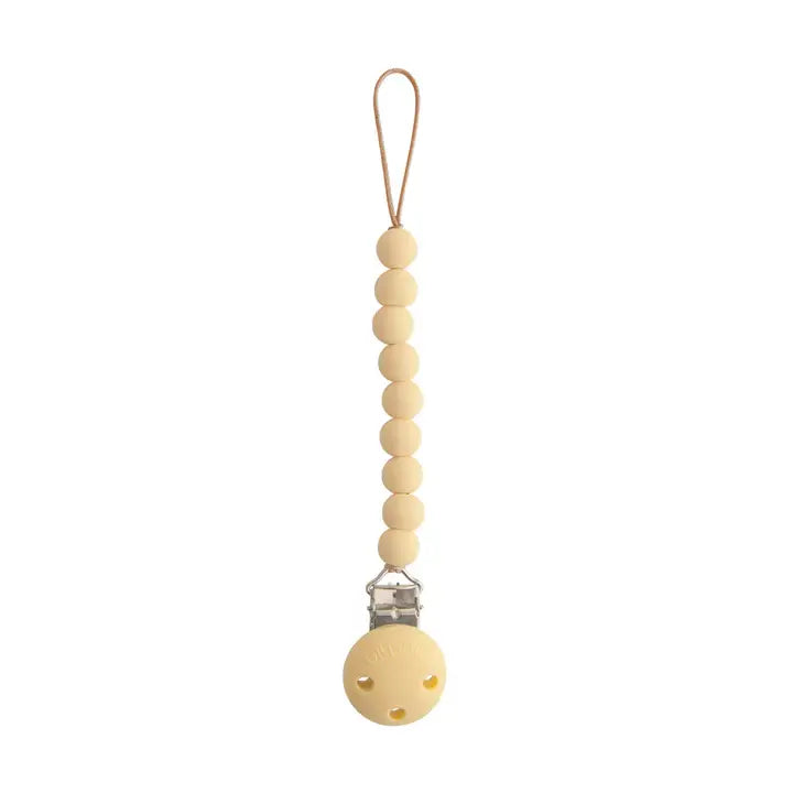 Mushie – Fopspeenketting Hera Soft | Pale Yellow