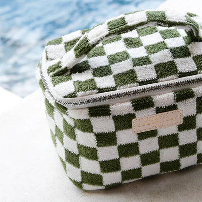 Gentil Coquelicot Paris - Toilettas Badstof Damier | Khaki