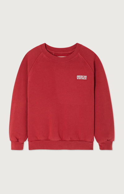 American Vintage - Sweater Izubird Col Rond Cerise Vintage