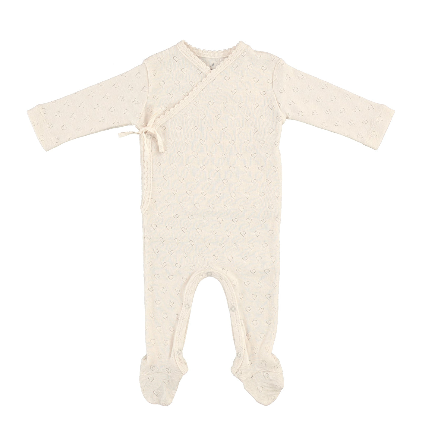 Bebe Organic - Pyjama Met Voetjes Wrap Heart Pointelle Natural