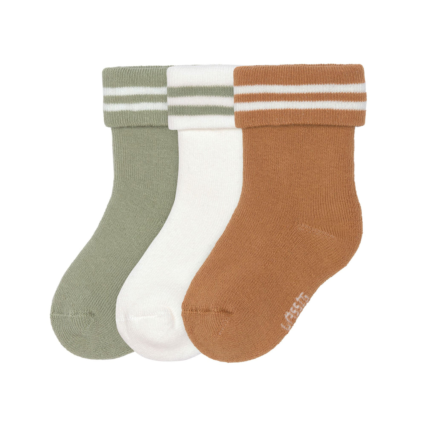 Lassig - Sokken Little Gang Terry Stripes Light Khaki / Caramel (3pack)