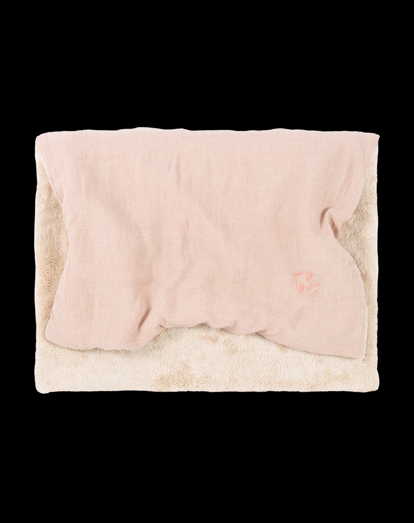 Nobodinoz - Deken 70 x 100 cm Winter Embroid French Linen Mauve Pink