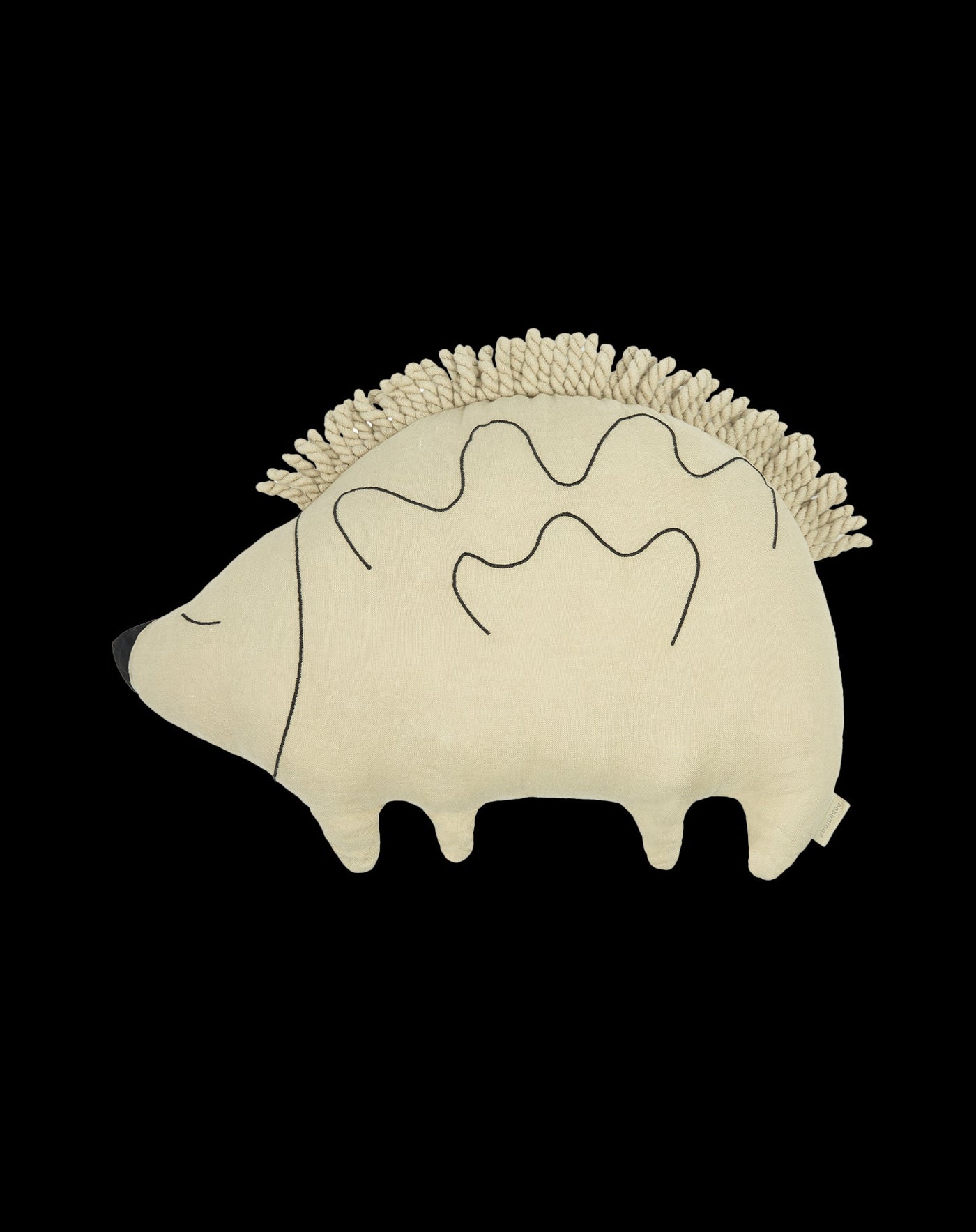 Nobodinoz - Kussen Hedgehog Enzo French Linen Green Tea