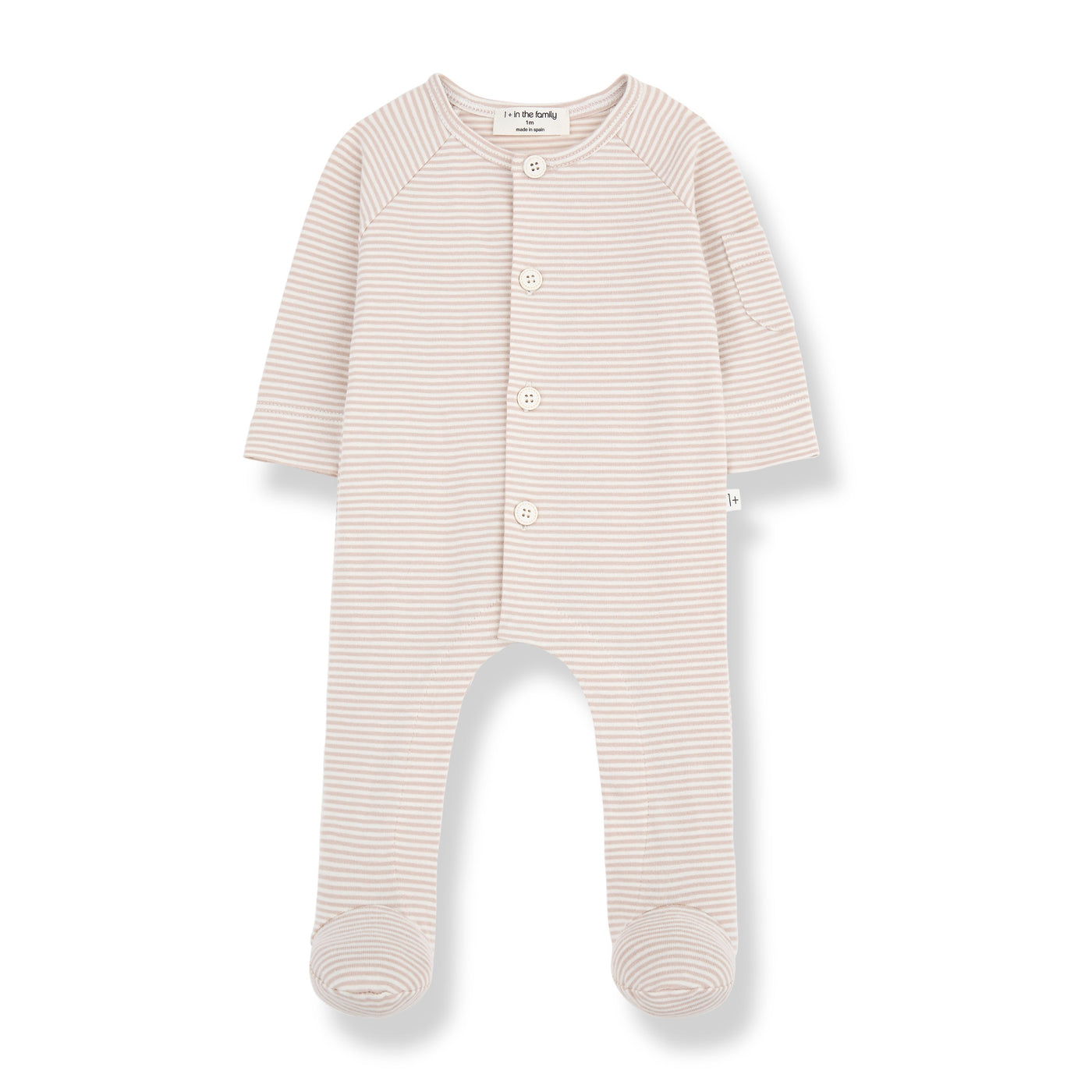 1+ In The Family - Pyjama Met Voetjes Philipe Stripes Beige