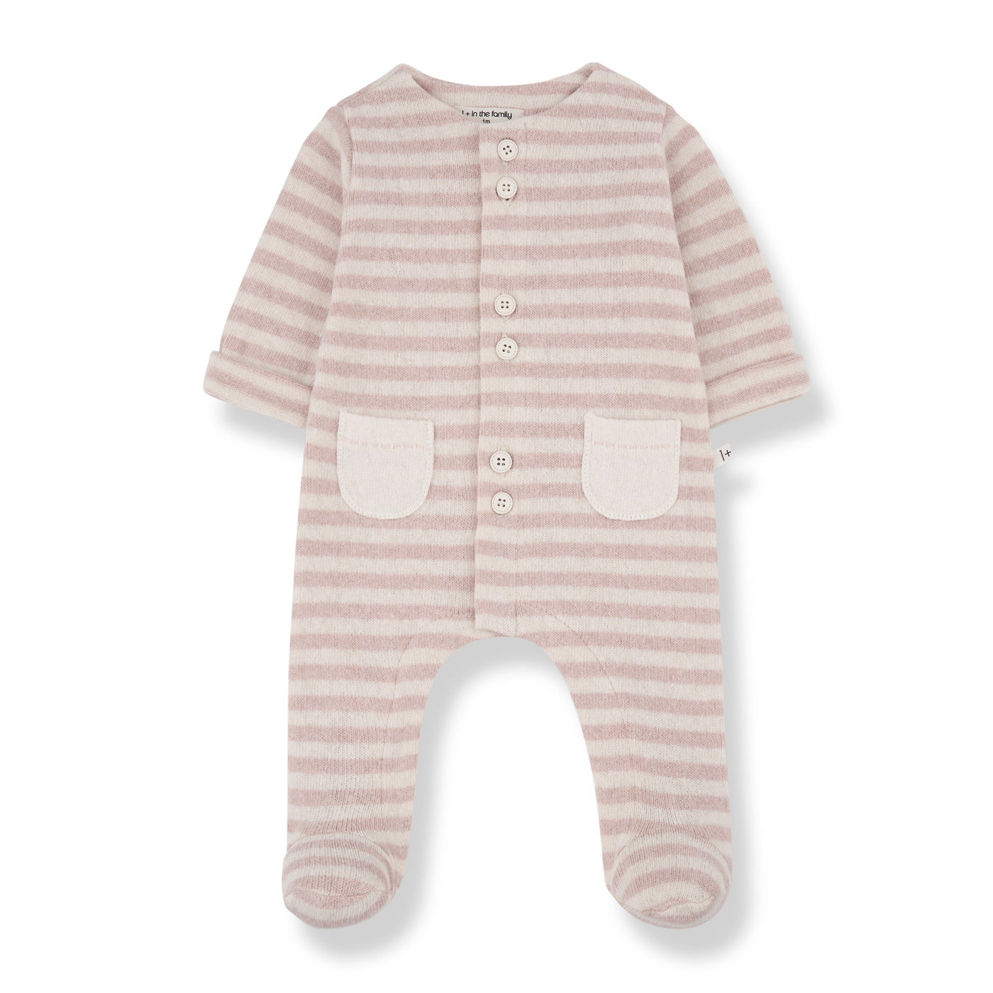 1+ In The Family - Pyjama Met Voetjes Milo Stripes Nude