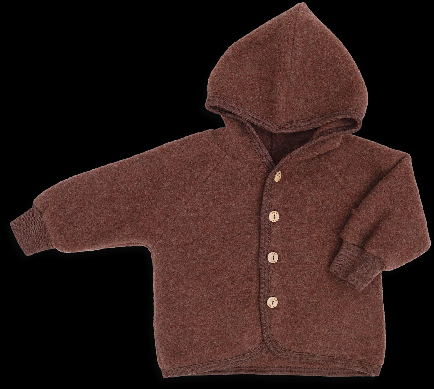 Engel - Fleece Jas Met Kap | Cinnamon Melange
