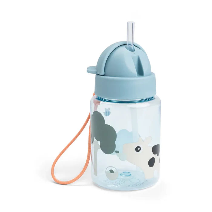 Done by Deer – Drinkfles Met Rietje | Tiny Farm Blue