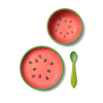 Oli & Carol - Eetset Wally The Watermelon (3-delig) | Rood